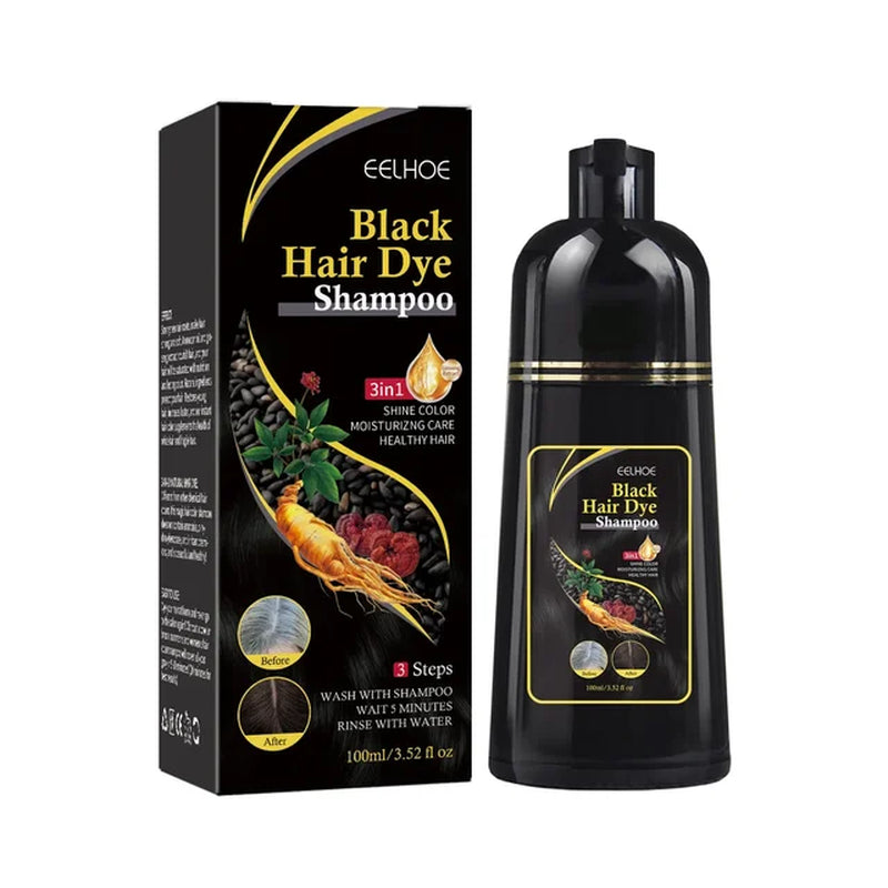 Natural Herbal Hair Dye Shampoo 3 in 1 Hair Color Shampoo for Hair Dark Brown Black for Women & Men Grey Coverage