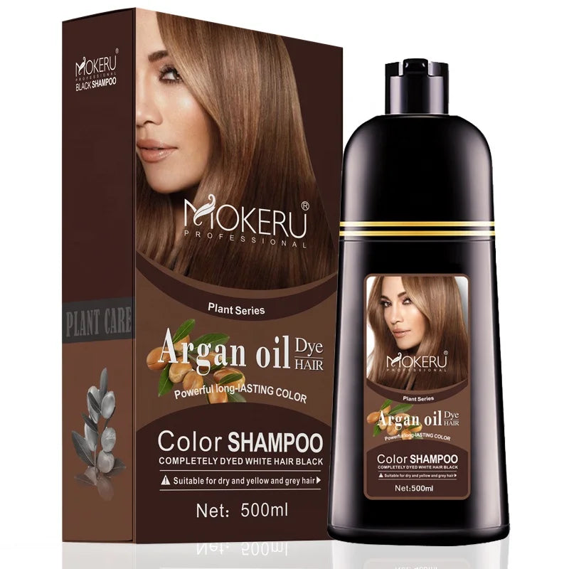 Natural Organic Brown Hair Color Permanent Hair Coloring Shampoo Long Lasting Hair Dye Shampoo for Women Professional Dye