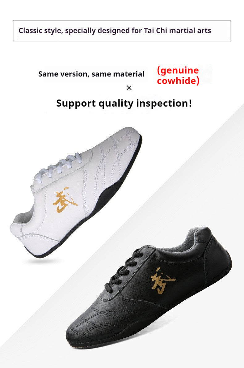 Genuine Leather Professional Male Practice Shoes Tai Chi Martial Arts Shoes