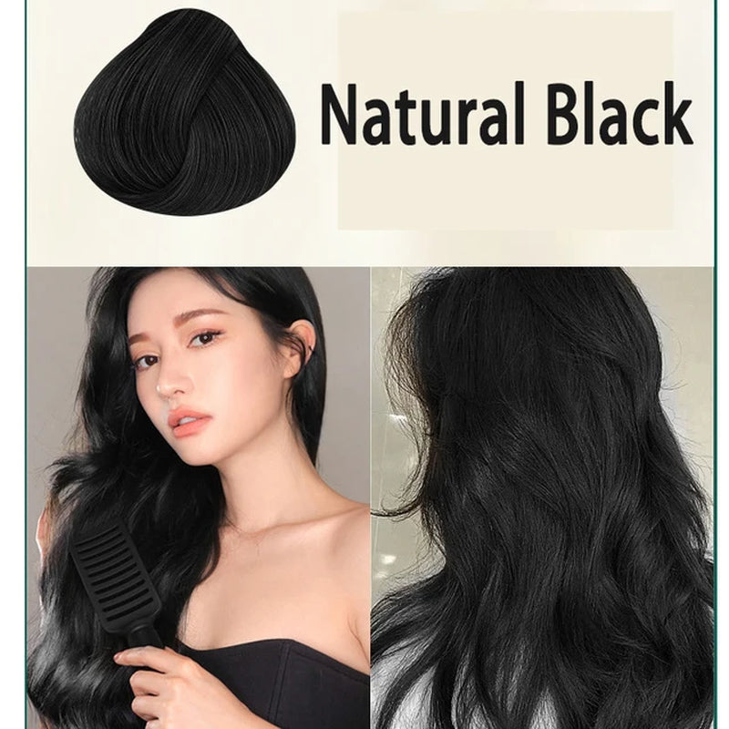 Natural Organic Brown Hair Color Permanent Hair Coloring Shampoo Long Lasting Hair Dye Shampoo for Women Professional Dye