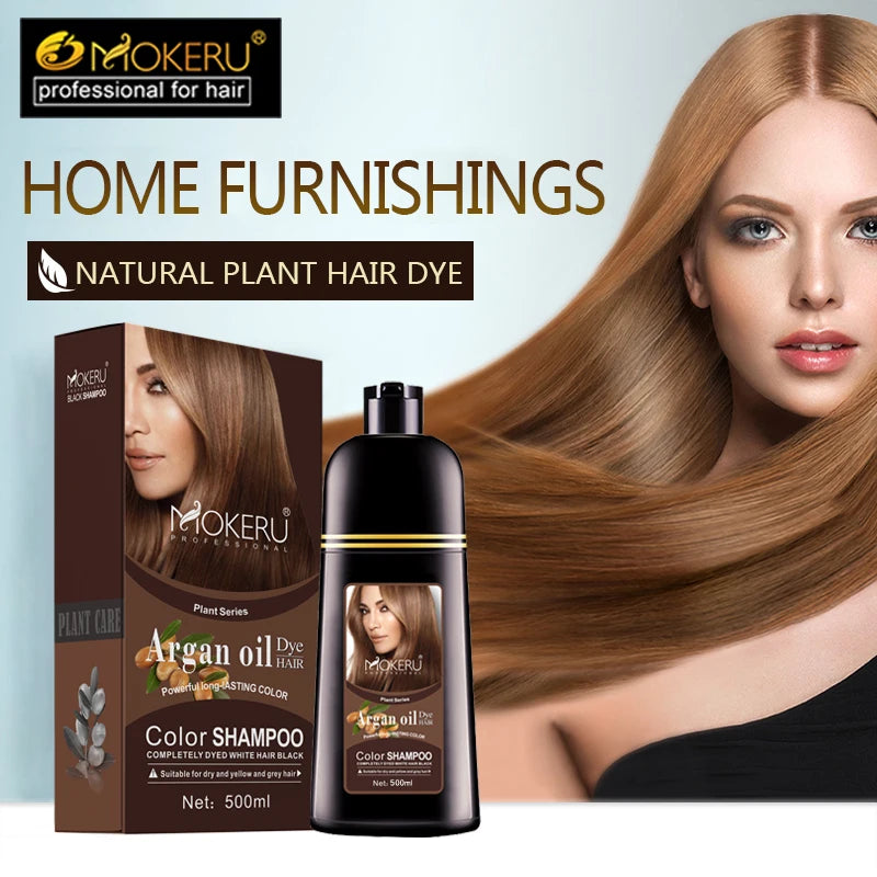 Natural Organic Brown Hair Color Permanent Hair Coloring Shampoo Long Lasting Hair Dye Shampoo for Women Professional Dye