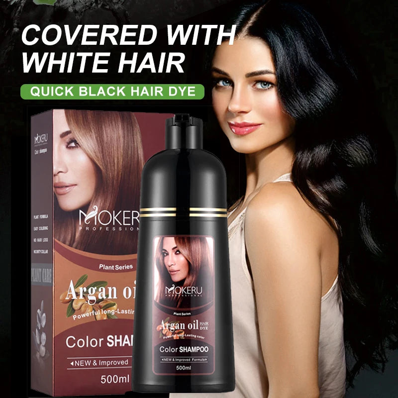 Natural Organic Brown Hair Color Permanent Hair Coloring Shampoo Long Lasting Hair Dye Shampoo for Women Professional Dye