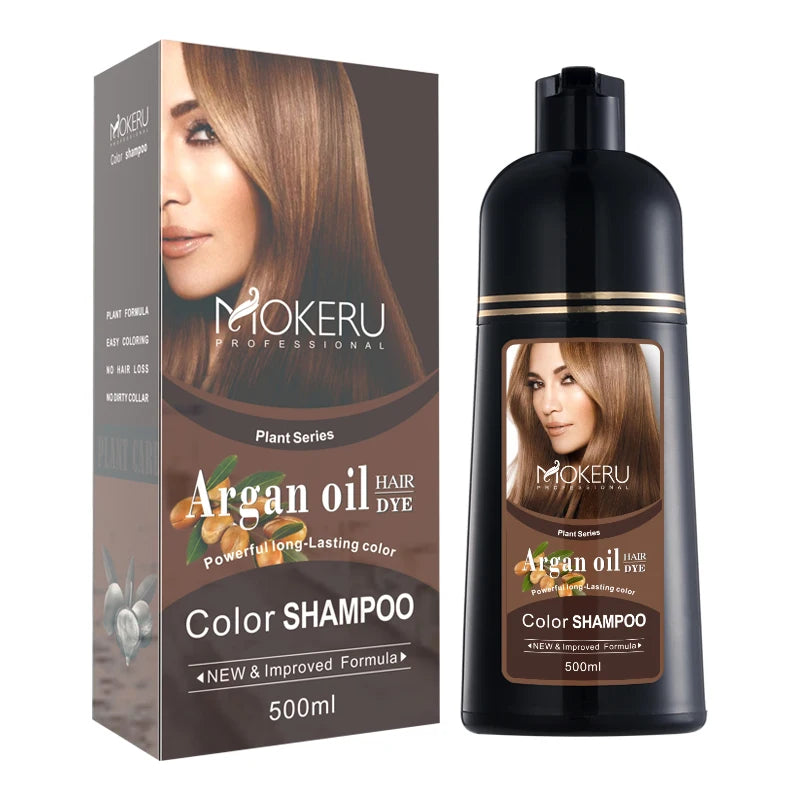 Natural Organic Brown Hair Color Permanent Hair Coloring Shampoo Long Lasting Hair Dye Shampoo for Women Professional Dye