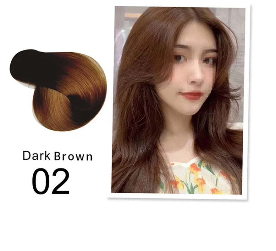 Natural Organic Brown Hair Color Permanent Hair Coloring Shampoo Long Lasting Hair Dye Shampoo for Women Professional Dye