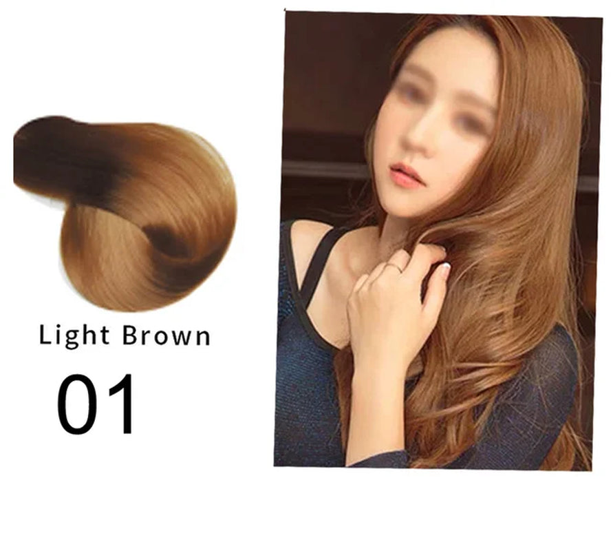 Natural Organic Brown Hair Color Permanent Hair Coloring Shampoo Long Lasting Hair Dye Shampoo for Women Professional Dye